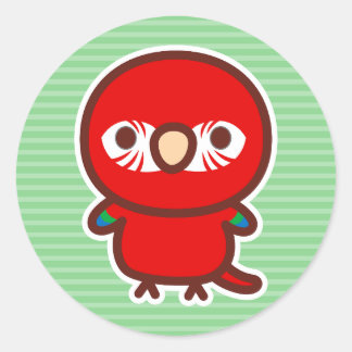 Rood-groene ara ronde sticker