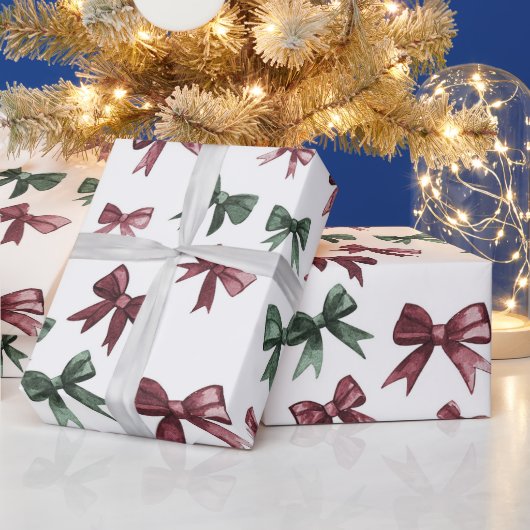 Rood groene bogen kerst cadeaupapier (Feestdagen)