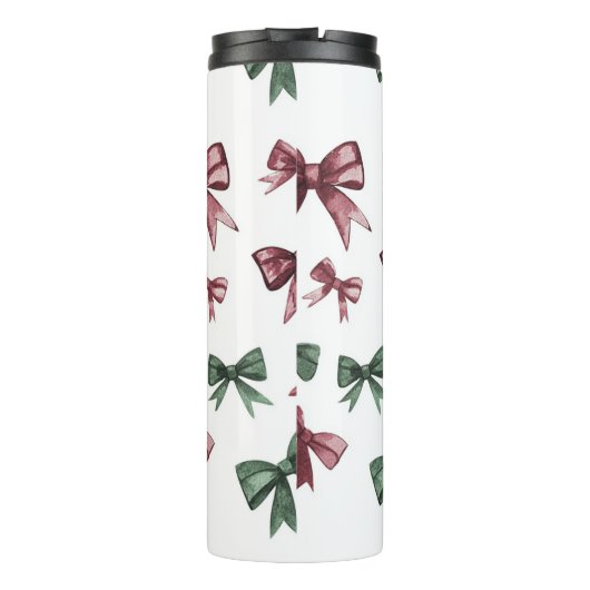 Rood groene bogen kerst thermosbeker (Achterkant)