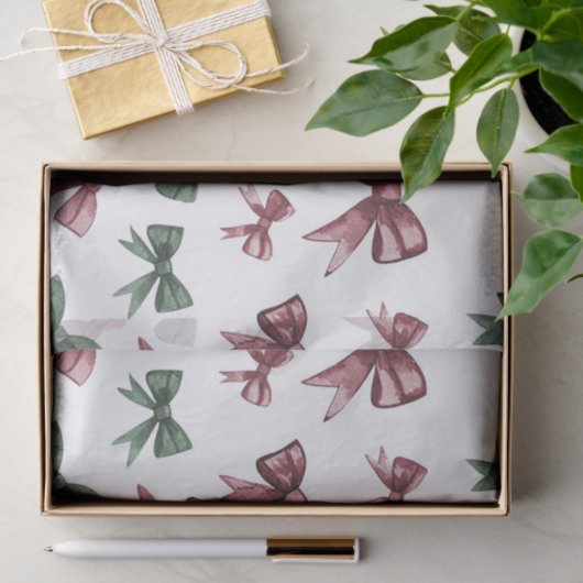 Rood groene bogen kerst tissuepapier (Geschenk)