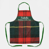 Rood groene Buffalo geruite gepersonaliseerde Kers Schort (Voorkant)