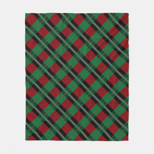 Rood groene buffel met tartan met tweelroos fleece deken (Voorkant)
