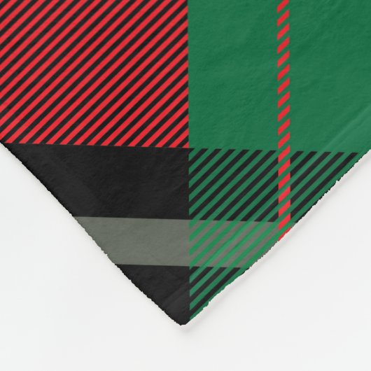 Rood groene buffel met tartan met tweelroos fleece deken (Hoek)