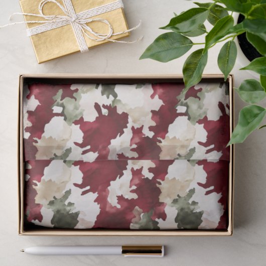 Rood groene camouflage verjaardag tissuepapier (Geschenk)