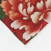 rood groene chinoiserie floral fleece deken (Hoek)