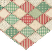 Rood groene crème rustieke geruite patchwork quilt tafelkleed (Gekanteld)