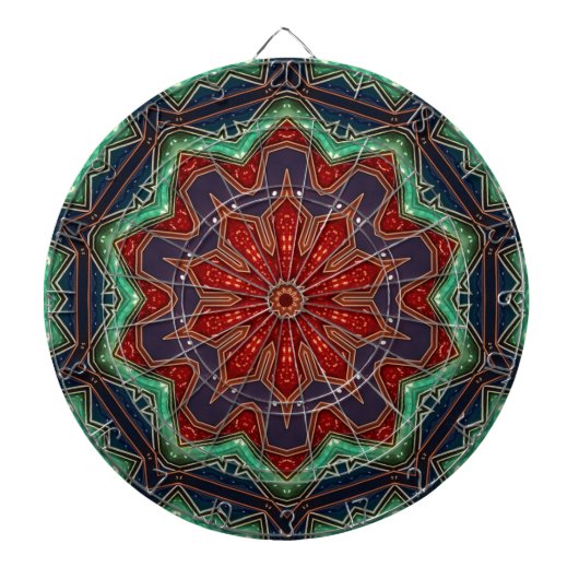 Rood groene decoratieve dartbord (Voorkant)