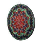 Rood groene decoratieve dartbord (Voorkant Rechts)