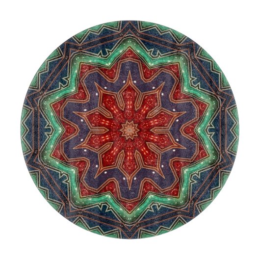 Rood groene decoratieve snijplank (Voorkant)