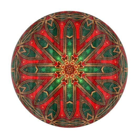 Rood groene decoratieve snijplank (Voorkant)