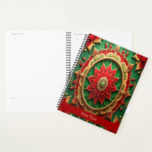Rood groene decoratieve vakantie planner (Display)