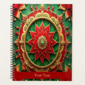 Rood groene decoratieve vakantie planner (Voorkant)