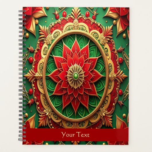 Rood groene decoratieve vakantie planner (Voorkant)
