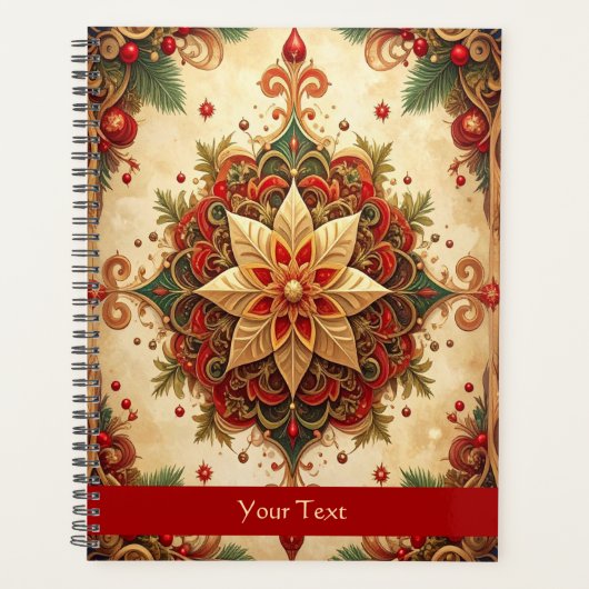 Rood groene decoratieve vakantie planner (Voorkant)