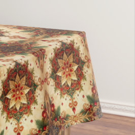 Rood groene decoratieve vakantietafelkleed tafelkleed
