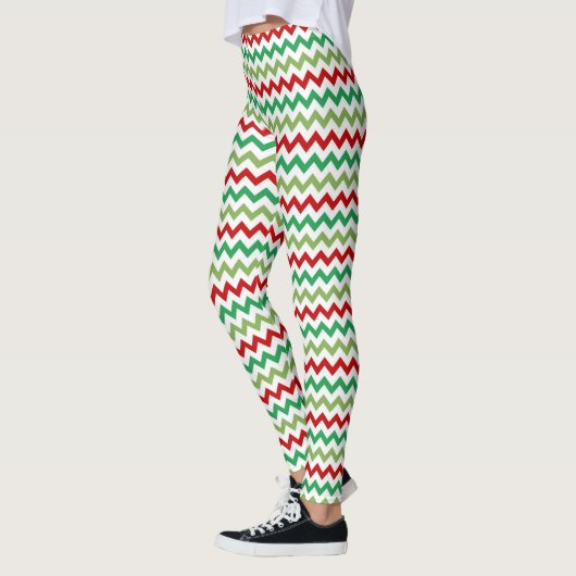 Rood-groene en witte zigzags leggings (Links)