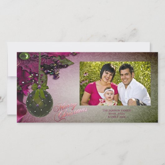 rood groene foto kerst Kaarten (Voorkant)