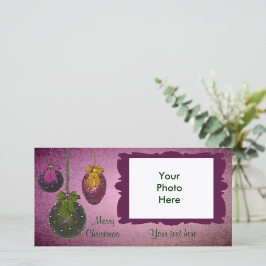  rood groene foto kerst Kaarten (Staand voorkant)