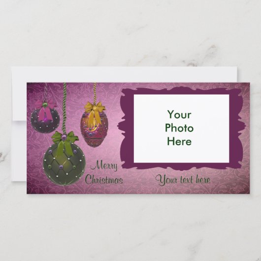 rood groene foto kerst Kaarten (Voorkant)