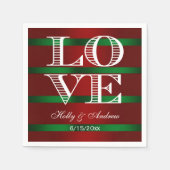 Rood groene gradient, witte LOVE servetten (Voorkant)