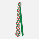Rood groene kerst geometrische strepen stropdas (Voorkant)