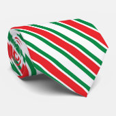 Rood groene kerst geometrische strepen stropdas (Opgerold)