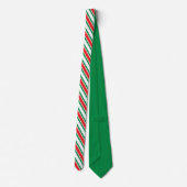 Rood groene kerst geometrische strepen stropdas (Achterkant)