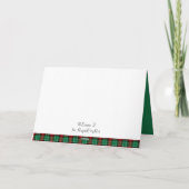 Rood groene Kerst geruite aangepaste kaarten (Achterkant)