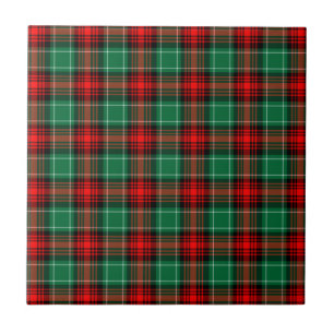Rood groene kerst geruite stof tegeltje