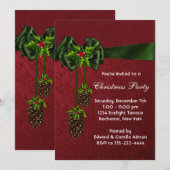 Rood groene Kerst Holiday Party Kaart (Voorkant / Achterkant)
