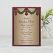 Rood groene Kerst Holiday Party Kaart (Staand voorkant)