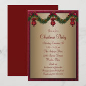 Rood groene Kerst Holiday Party Kaart (Voorkant / Achterkant)