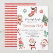 Rood-groene kerst kerstfeest uitnodiging (Voorkant / Achterkant)