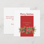 Rood groene Kerst Plat Kaart (Voorkant / Achterkant)