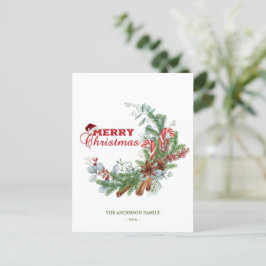 Rood groene kerst typografie groen briefkaart