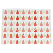Rood groene kerstboompatroon groot cadeauzakje (Voorkant)