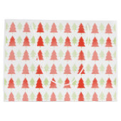 Rood groene kerstboompatroon groot cadeauzakje (Achterkant)