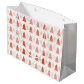 Rood groene kerstboompatroon groot cadeauzakje (Achterkant Gekanteld)