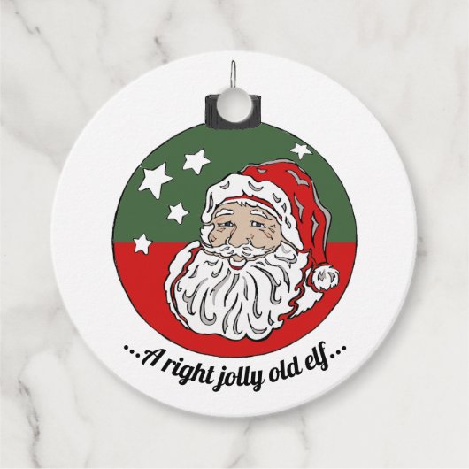 Rood/groene Kerstman Bedankjes Labels (Voorkant)