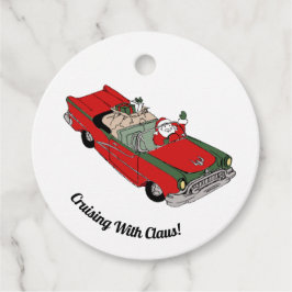 Rood/groene Kerstman in autobaken Bedankjes Labels