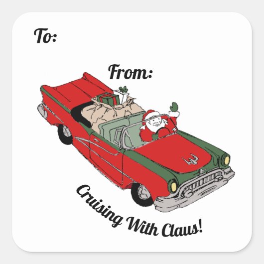 Rood/groene kerstman op Sticker op het motorplein (Voorkant)