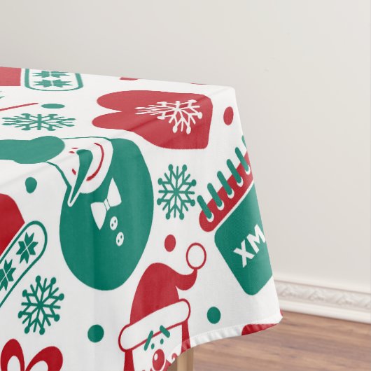 Rood groene kersttafelkleed tafelkleed (Voorbeeld)