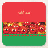 Rood-groene kersttemplate kartonnen onderzetters (Voorkant)
