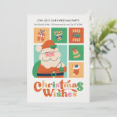 Rood groene krabbel cute kerstman kerstwensen kaart (Staand voorkant)