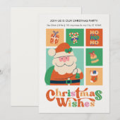 Rood groene krabbel cute kerstman kerstwensen kaart (Voorkant / Achterkant)