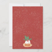 Rood groene maretak rustieke kersttaart feest kaart (Achterkant)