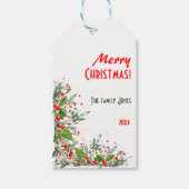 Rood groene moderne script Prettige Feestdagen Gif Cadeaulabel (Voorkant)