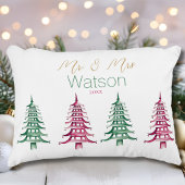Rood groene Pagoda Kerstboom meneer en mevrouw. Accent Kussen