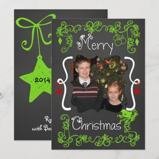 Rood/Groene Rol Gepersonaliseerd de Kaart van de V (Voorkant / Achterkant)