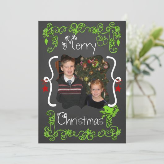 Rood/Groene Rol Gepersonaliseerd de Kaart van de V (Staand voorkant)